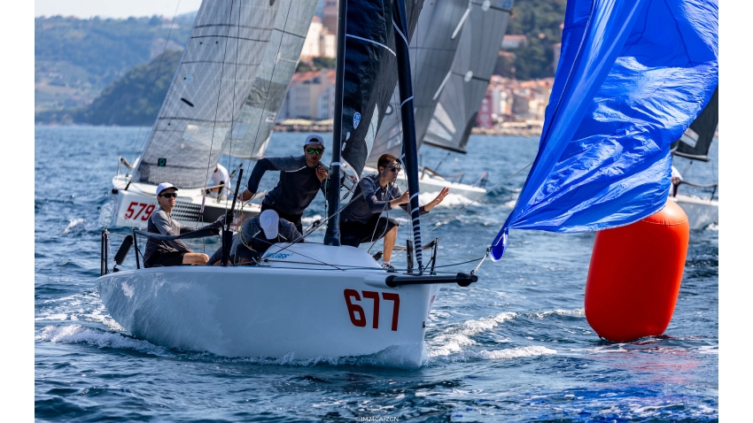 White Room GER677 of Michael Tarabochia with Luis Tarabochia at the helm is second best Corinthian team on Day One at the Melges 24 European Sailing Series Event #3 in Portoroz, Slovenia