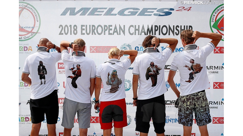 Yes Sir No Sir EST 646 - Tõnis Haavel, Raul Grigorjev, Erki Teras, Ardo Reiman, Anu Reiman - 2018 Melges 24 European Championship in Riva del Garda, Italy
