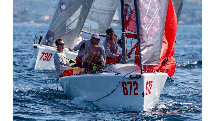 GER 672 Pearl Reloaded of Moritz u. Dieter Mössnang with Sebastian Böhm, Niklas Dahl at the 2020 Melges 24 European Sailing Series Event #3 in Portoroz, Slovenia