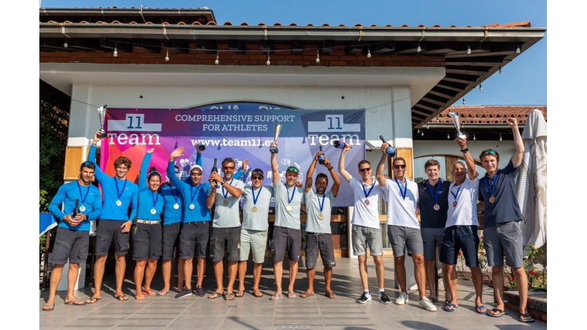 Overall podium at the 2020 Melges 24 European Sailing Series Event #3 in Portoroz, Slovenia