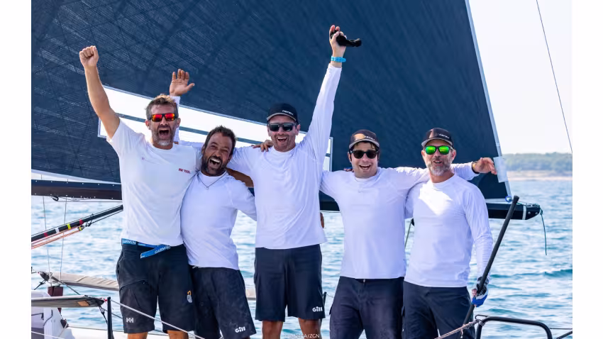 Peter Karrie's team Nefeli GER673 with Niccolo Bianchi, Carlo Zermini, Alessandro Franci and Saverio Cigliano took well-earned victory at the Marina Portoroz Regatta in Slovenia, at the 2020 Melges 24 European Sailing Series 3rd regatta