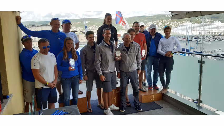 Corinthian podium of the final event of the 2020 Melges 24 European Sailing Series in Trieste