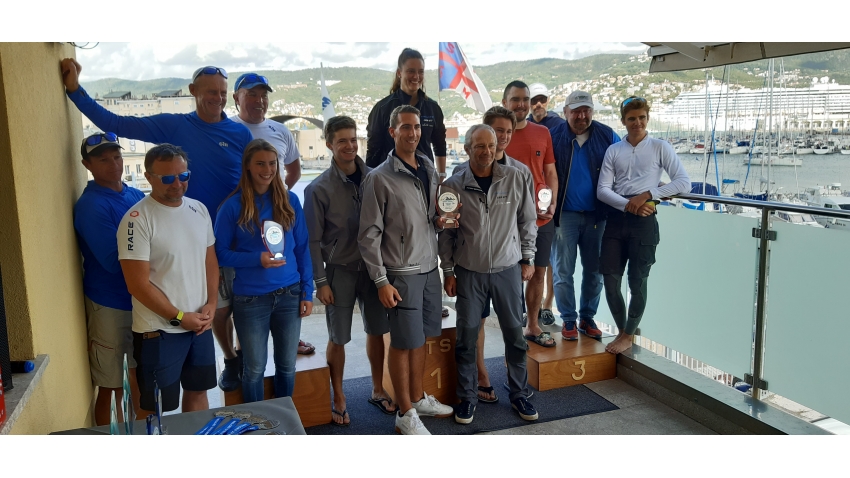 Corinthian podium of the final event of the 2020 Melges 24 European Sailing Series in Trieste