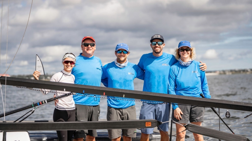 DARK ENERGY USA864 of Laura Grondin with Matt Ray, Rich Peale, Taylor Canfield and Cole Brauer - 2020 Melges 24 Charleston Open