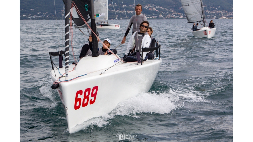 Michele Paoletti's Strambapapa ITA689 had a good fight with Peter Karrie's Nefeli GER673 today, being third in overall rankings  in Trieste at the final event of the 2020 Melges 24 European Sailing Series