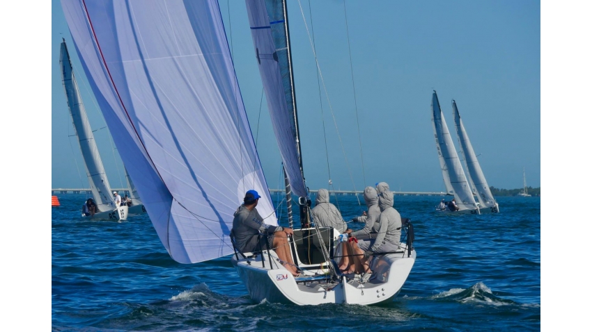 Laura Grondin's team Dark Energy with her crew Scott Ewing, Taylor Canfield, Cole Brauer & Richard Peale - Bacardi Winter Series 2020-2021 Event 1 December 2020