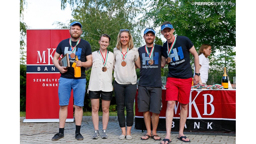 Melges.dk DEN612 of Kris Houmann with Rasmus Damsgaard, Anette Viborg Andreasen, Rasmus Melsen and Mia Ipsen - 3rd Corinthian at the 2014 Melges 24 Europeans, Balatonfüred, Hungary