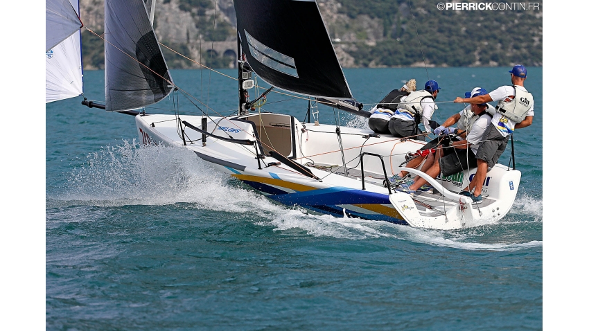 Lucky Dog / Gill Race Team USA749 - Travis Weisleder, tactician Mike Buckley, George Peet, John Bowden, Megan Ratliff - 3rd overall at the 2018 Melges 24 European Championship - Riva del Garda, Italy