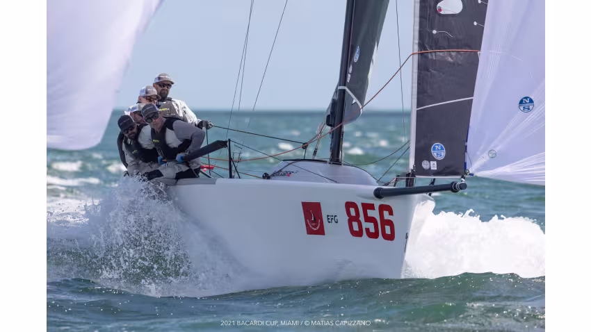 John Brown's Blind Squirrel USA856 and his team of Mike Buckley, Jeff Bonanni, Charlie Smythe and George Peet - Bacardi Cup Invitational Regatta in March 2021