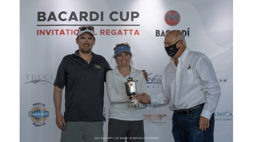 Megan Ratliff and her Decorum with Hunter Ratliff, Zac Hernandez, Will Holz and Howard Meyers - the Corinthian winner of the Melges 24 Bacardi Cup Winter Series 2020-2021