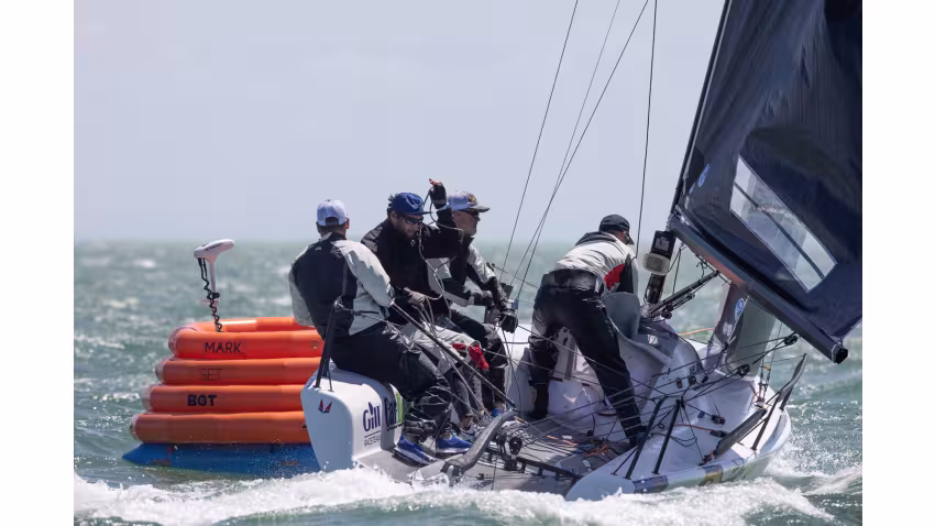 Travis Weisleder's Lucky Dog USA858 with John Bowden, Mark Mendelblatt and Hayden Goodrick at the Bacardi Cup Invitational Regatta 2021