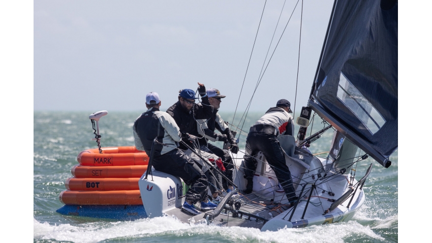 Travis Weisleder's Lucky Dog USA858 with John Bowden, Mark Mendelblatt and Hayden Goodrick at the Bacardi Cup Invitational Regatta 2021