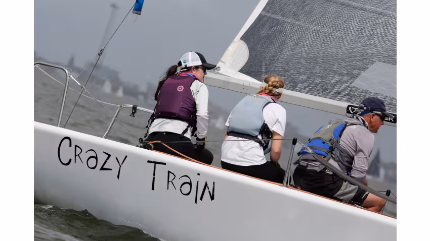 Bridgette Croke at the helm of Crazy Train