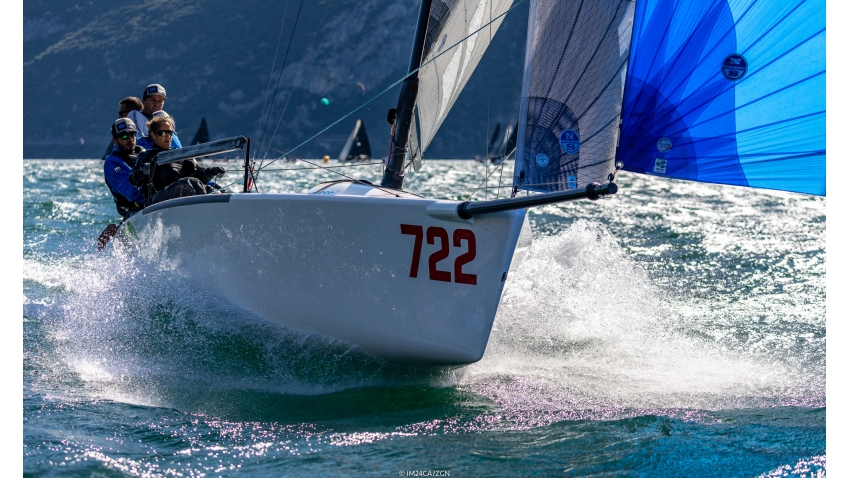 Altea ITA722 of Andrea Racchelli with  Gaudenzio BONINI, Alberto VERNA, Stefano LAGI, Carmen SEPE -  Melges 24 European Sailing Series 2021 - Event 1 - Malcesine, Italy