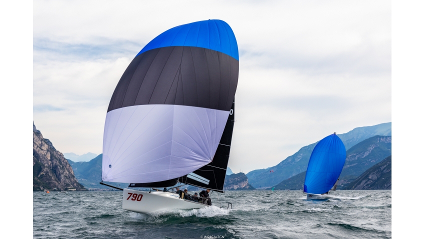 LENNY EST790 of Tõnu Tõniste with Toomas Tõniste, Tammo Otsasoo, Henri Tauts and Maiki Saaring - Melges 24 European Sailing Series 2021 - Event 1 - Malcesine, Italy