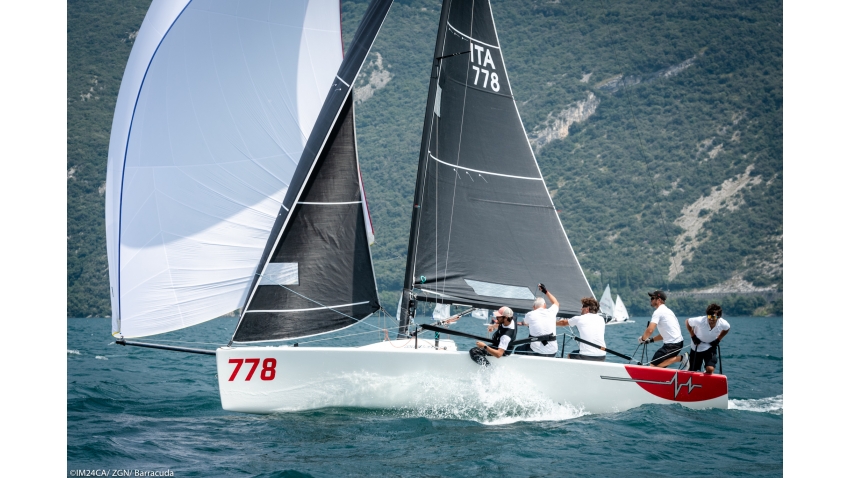 Taki 4 ITA778 of Marco Zammarchi with Niccolo Bertola at the helm - Melges 24 European Sailing Series 2021 - Event 2 - Riva del Garda, Italy