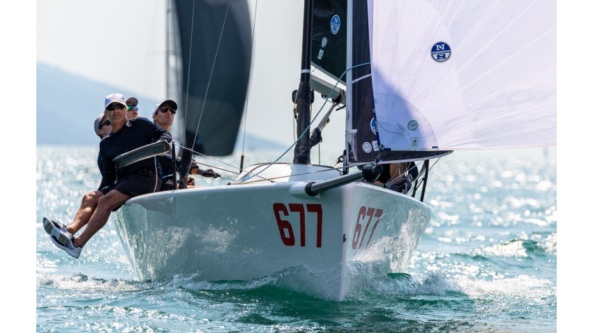 Michael Tarabochia's White Room GER677 with Luis Tarabochia at the helm - Melges 24 European Sailing Series 2021 Event 3 - Riva del Garda, Italy