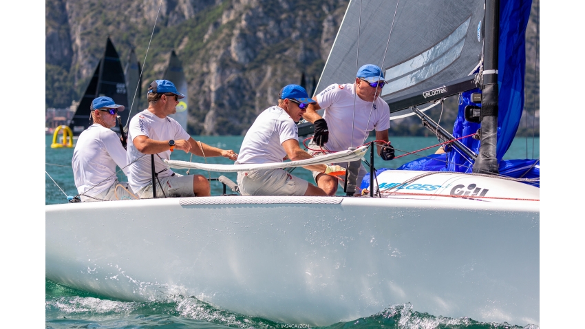 Gill Race Team GBR694 of Miles Quinton with Geoff Carveth at the helm - Melges 24 European Sailing Series 2021 Event 3 - Riva del Garda, Italy