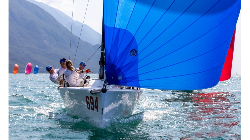 Gill Race Team GBR694 of Miles Quinton with Geoff Carveth at the helm - Melges 24 European Sailing Series 2021 Event 3 - Riva del Garda, Italy