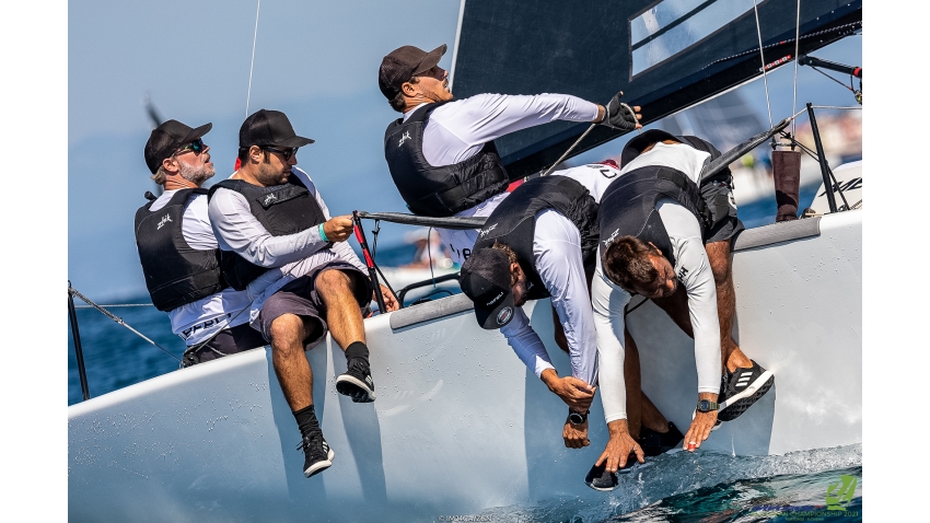 Sixth in the current ranking of the Melges 24 European Sailing Series 2021 is German Peter Karrie's Nefeli