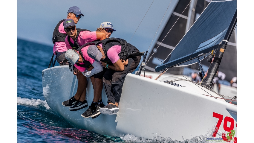 Paolo Brescia’s Melgina ITA693 with Simon Sivitz calling the tactics is second in the ranking of the Melges 24 European Sailing Series 2021 before the final event