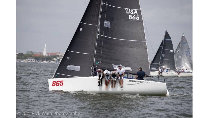 A young Harry Melges IV at the helm of Zenda Express raced hard in Charleston earlier this year, and now aims for a Melges 24 National Championship title.