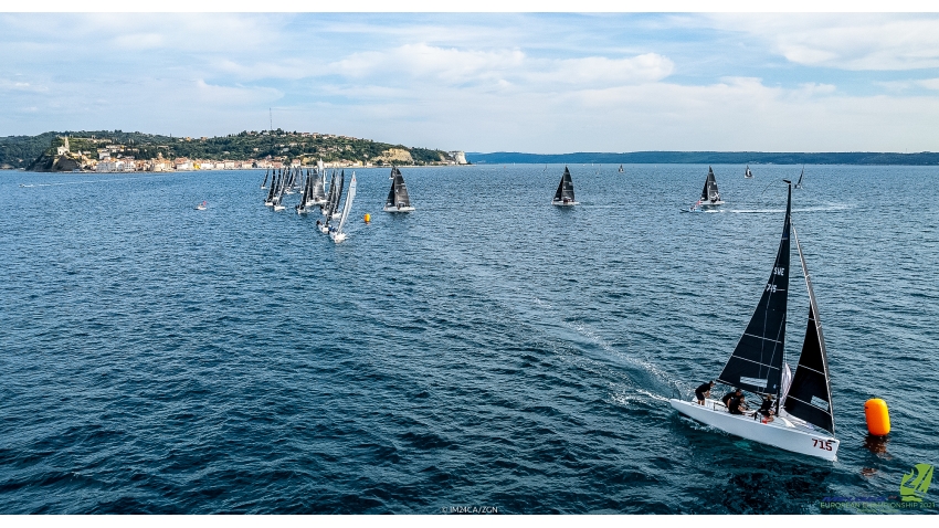 SWE715 of Jonas Berntsson - the overall and Corinthian winner of Race 2 on Day One at the Melges 24 European Championship 2021 in Portoroz