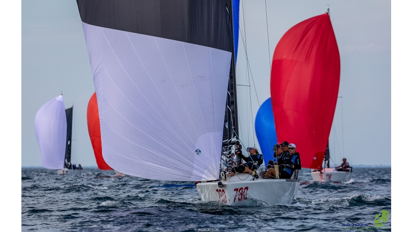 Lenny EST790 of Tõnu Tõniste leads the pack after Day One at the Melges 24 European Championship 2021 in Portoroz, Slovenia