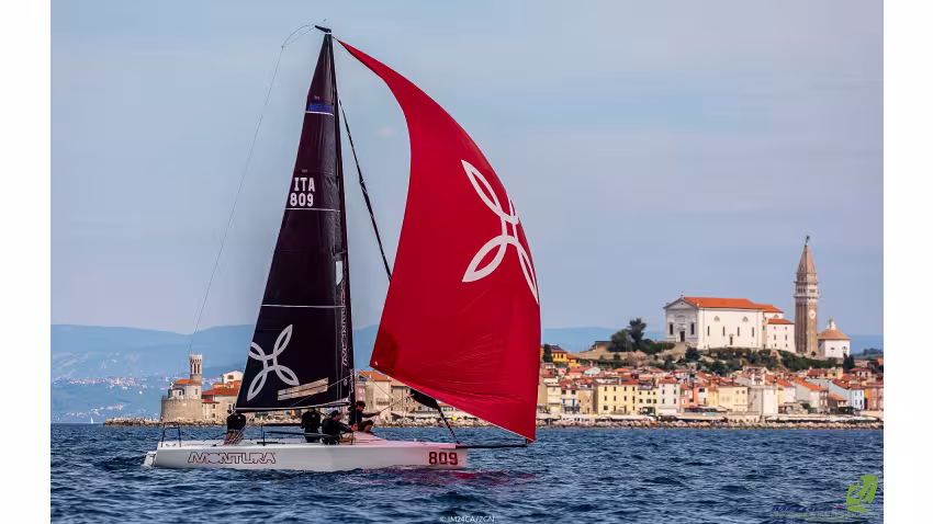 Sergio Caramel's Arkanoe by Montura ITA809 won Race 3 on Day One at the Melges 24 European Championship 2021 in Portoroz