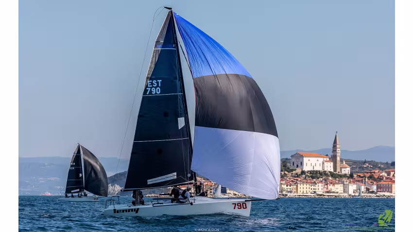 Lenny EST790 of Tõnu Tõniste is the runner-up after Day Two at the Melges 24 European Championship 2021 in Portoroz, Slovenia