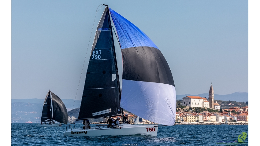 Lenny EST790 of Tõnu Tõniste is the runner-up after Day Two at the Melges 24 European Championship 2021 in Portoroz, Slovenia