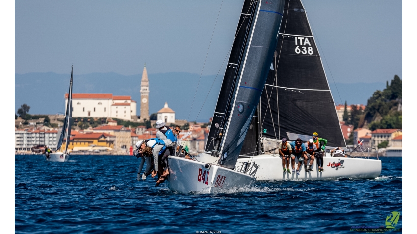 Jeco Team ITA638 of Marco Cavallini grabbed another bullet in Corinthian division on Day Three at the Melges 24 European Championship 2021 in Portoroz