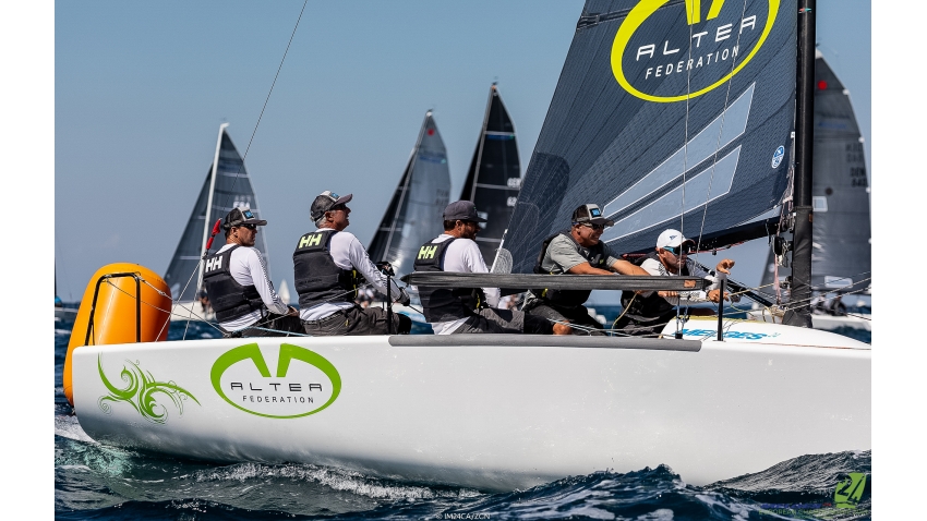 Altea ITA722 of Andrea Racchelli maintains lead after Day Three at the Melges 24 European Championship 2021 in Portoroz, Slovenia.