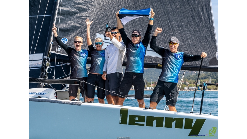 Tõnu Tõniste's Lenny EST790 with Toomas Tõniste, Tammo Otsasoo, Henri Tauts and Maiki Saaring finishes the event with Overall Bronze and Corinthian title at the Melges 24 European Championship 2021 in Portoroz, Slovenia.