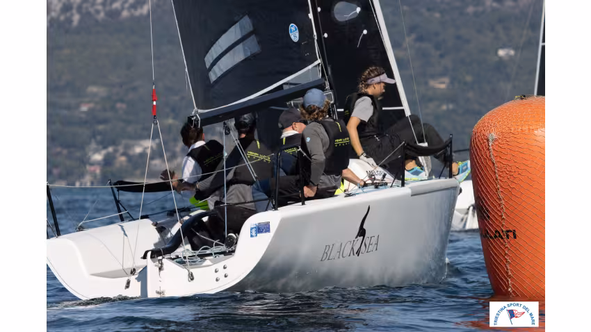 Richard Thompson’s Black Seal GBR822 (3-11-4), steered by Stefano Cherin is fifth after Day 1 at the final event of the Melges 24 European Sailing Series 2021 - Trieste, Italy