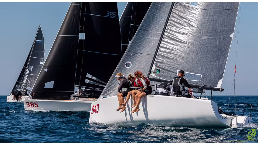 Marc Wain Pedersen and crew of Claes Bohn-Willeberg, Kristian Schaldemose, Lærke Marie Sørensen and Astrid Harsaae at the Melges 24 Europeans 2021 in Portoroz, Slovenia