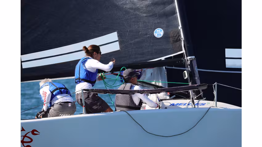 Alberto Venuti's Skorpio ITA454 (4-5-7) is on the second position overall, being the best Corinthian team on Day 1 at the final event of the Melges 24 European Sailing Series 2021 - Trieste, Italy