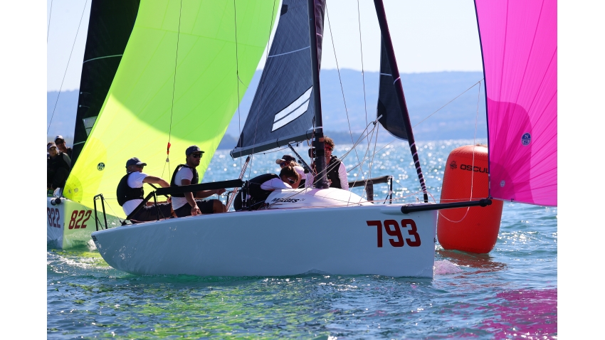 Paolo Brescia’s Melgina ITA793 (1-1-2) with Simon Sivitz calling the tactics, dominates opening day in Trieste - final event of the Melges 24 European Sailing Series 2021 - Trieste, Italy