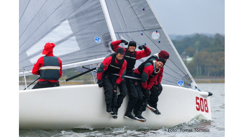 SWE508 of Carl Åkerson with Lars Carlsson, Linus Carlsson, Hans Sjöberg, Tedde Thorden - Bronze at the Melges 24 Swedish Nationals 2021