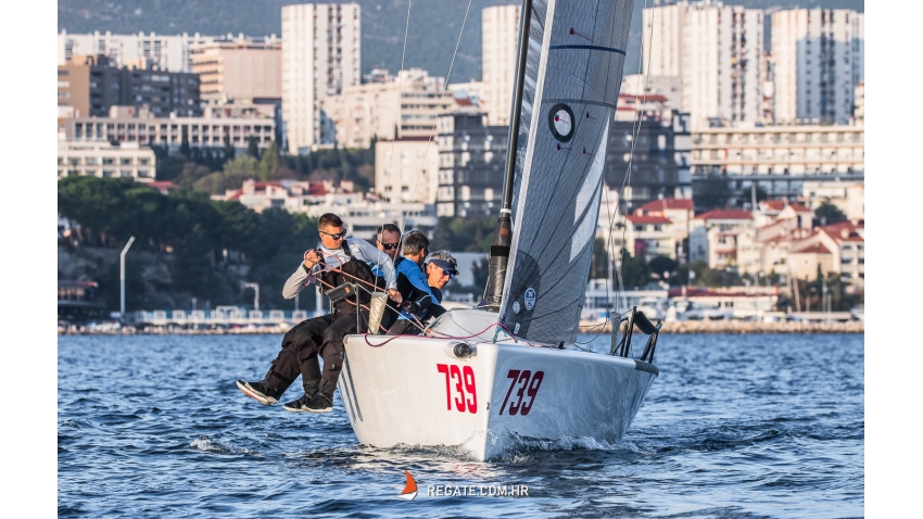 Luka Šangulin on Panjić CRO739 with Noa Sangulin, Tonko Ramesa, Tomislav Basic and Duje Frzop -  Melges 24 Croatian National Championship 2021 - Split, Croatia