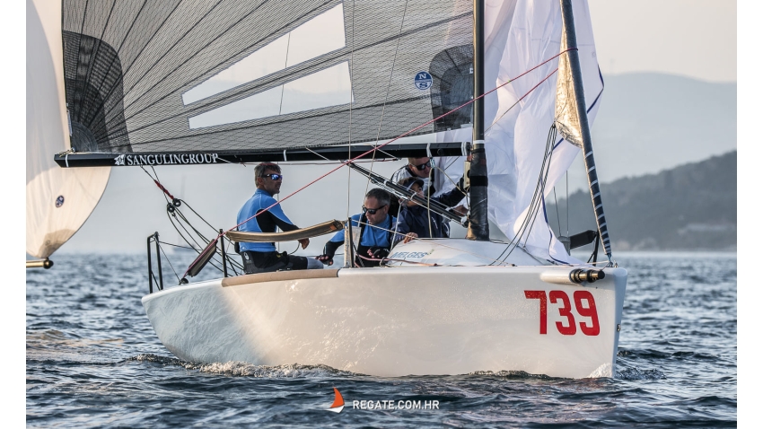 Luka Šangulin on Panjić CRO739 with Noa Sangulin, Tonko Ramesa, Tomislav Basic and Duje Frzop -  Melges 24 Croatian National Championship 2021 - Split, Croatia