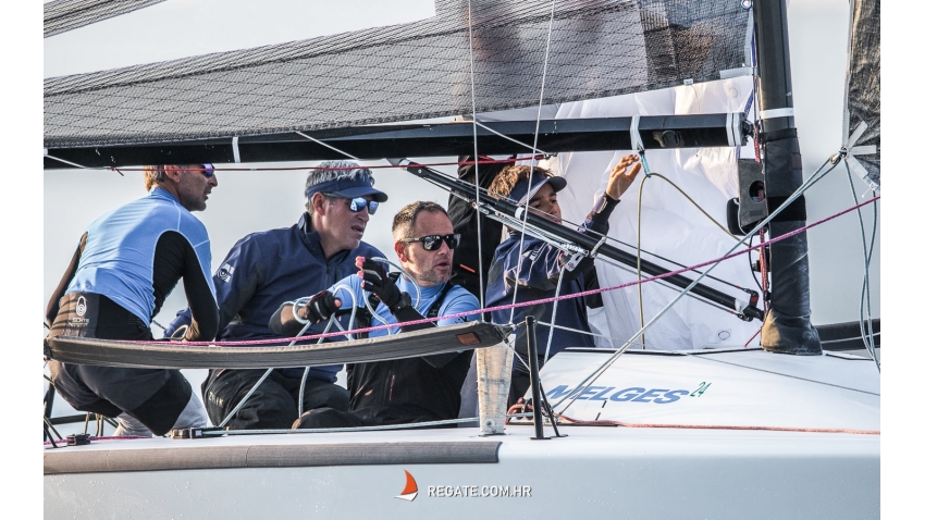 Luka Šangulin on Panjić CRO739 with Noa Sangulin, Tonko Ramesa, Tomislav Basic and Duje Frzop -  Melges 24 Croatian National Championship 2021 - Split, Croatia