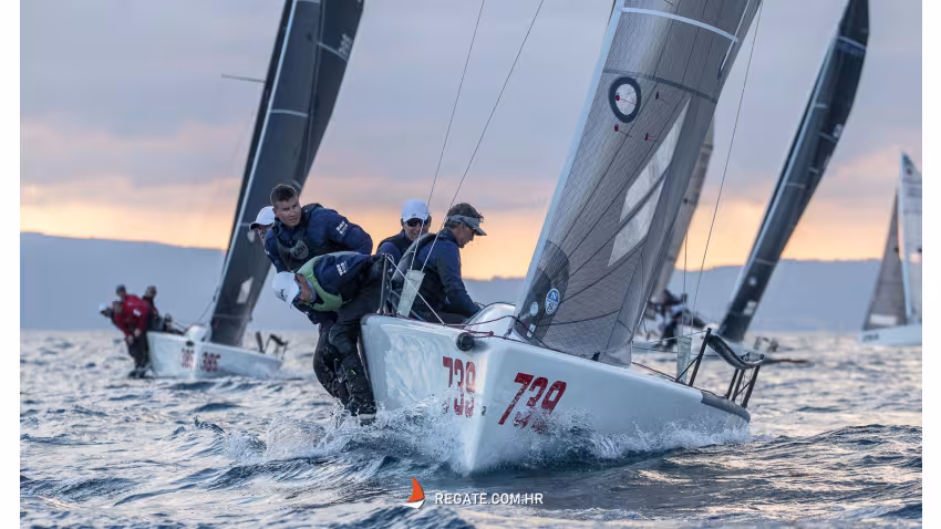 Luka Šangulin on Panjić CRO739 with Noa Sangulin, Tonko Ramesa, Tomislav Basic and Duje Frzop -  Melges 24 Croatian National Championship 2021 - Split, Croatia