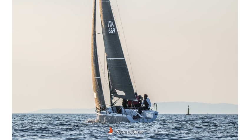 Michele Paoletti and his team on Strambapapa ITA689 with Giovanna Micol, Giulia Pignolo, Giacomo Degvardo and Stefano Ciampalini - Melges 24 Croatian National Championship 2021 - Split, Croatia