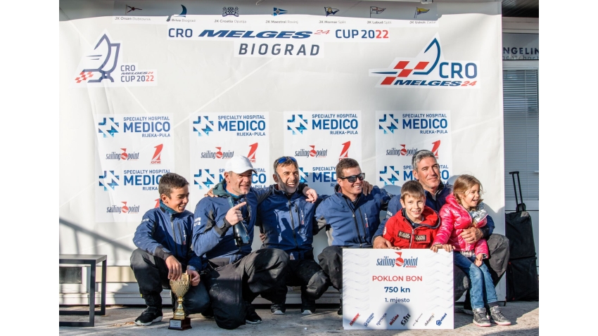 PANJIC CRO793 of Luka Šangulin with Tomislav Bašić, Duje Fržop, Tonko Rameša and Noa Šangulin - The winner of CRO Melges 24 Cup 2022 Event 2 Biograd