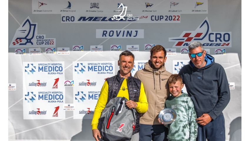 Panjic CRO739 of Luka Šangulin, well assisted by the experienced Croatian sailing rockstar, Tomislav Basic with Tonko Ramesa, Marko Smolic and Marko Pezelj in the crew - third overall at the first event of the Melges 24 European Sailing Series 2022 in Rovinj, Croatia