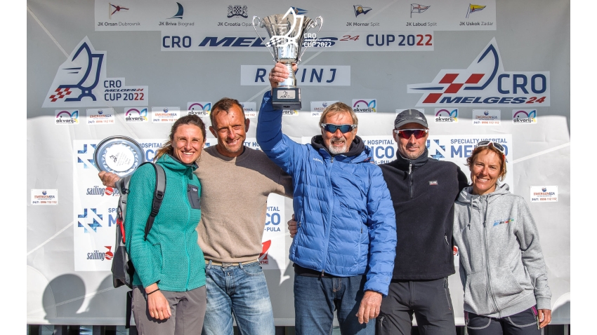 Michele Paoletti’s Strambapapà ITA689 with Giovanna Micol, Giulia Pignolo, Davide Bivi and Diego Paoletti grabbed the victory in the first event of the Melges 24 European Sailing Series 2022 in Rovinj, Croatia