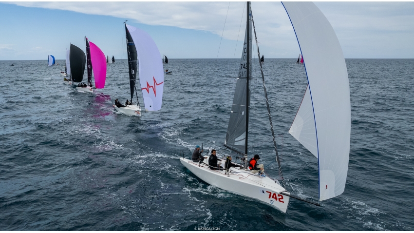 Fjonda CRO742 of Goran Ivankovic took the bullet from the second race of Day Two of the opening event of the Melges 24 European Sailing Series 2022 in Rovinj, Croatia