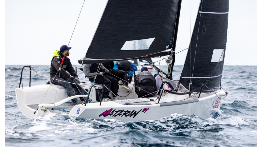 Mataran CRO 383 of Ante Botica retains its lead with five point margin on Day Two of the first event of the Melges 24 European Sailing Series 2022 in Rovinj, Croatia.