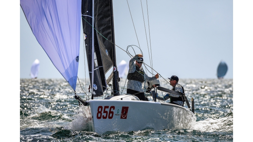 Corinthian Bacardi Winter Series Champion Geoff Fargo on Sentinel (USA) with Jeffrey Grange, Jon Bell, Graham Bell and Arthur Lombar 